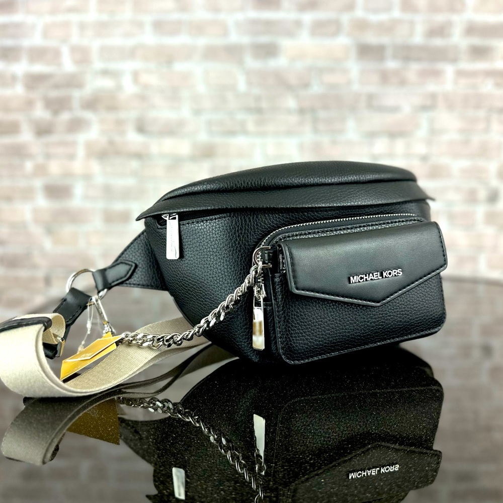 MICHAEL KORS MAISIE 2-In-1 Large Waistpack Fannypack Belt Bag Black